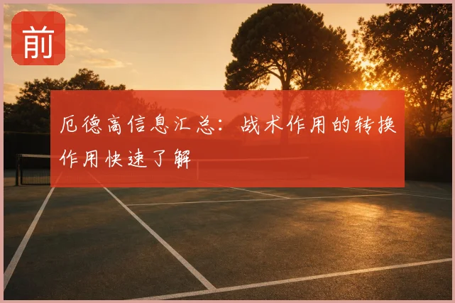 厄德高信息汇总:战术作用的转换作用快速了解